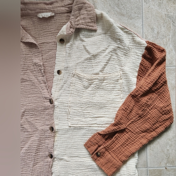 Altar'd State Gauze Textened Linen Top - Size S/M - Picture 2 of 8